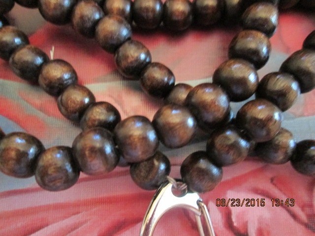 Chestnut Wood Beaded Lanyard: ID Badge Holder, 745, detail 4