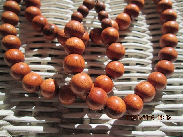 Bayong Wood Beaded Lanyard: 10mm Beads, ID Badge Clip, detail 3