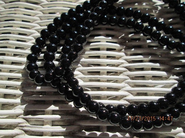 Black Jasper Beaded Lanyard, Natural Gemstone ID Badge Holder Necklace, Eyeglass Chain, Teacher Nurse Gift, Handmade, detail 4