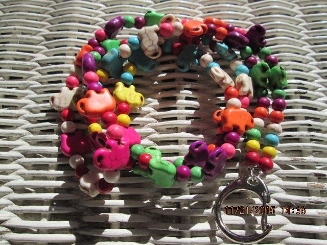 Elephant Beaded Lanyard: Handmade Stone ID Badge, detail 4
