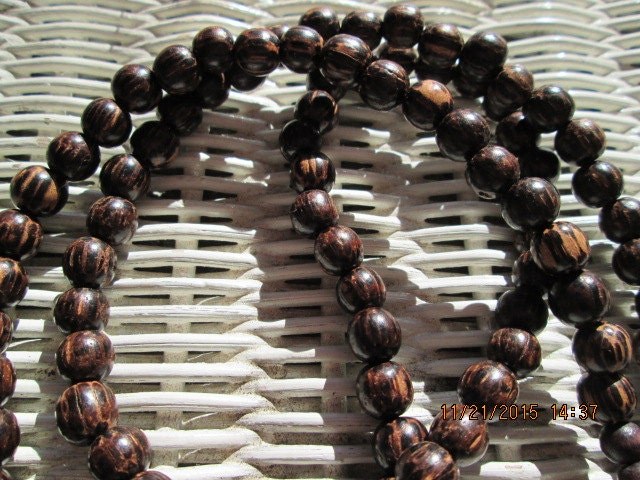 Coco Wood Beaded Lanyard: 10mm ID Badge Holder, detail 4