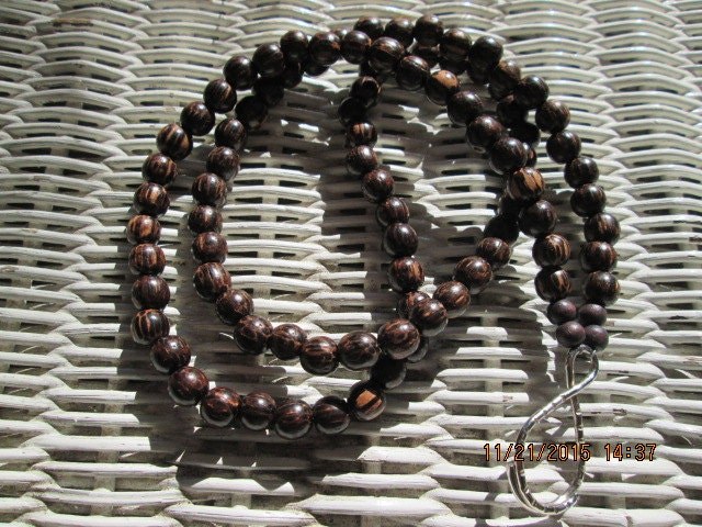 Coco Wood Beaded Lanyard: 10mm ID Badge Holder, detail 5