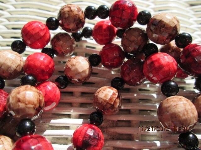 Lanyard, Red disco ball Handmade Beaded Lanyard, 784, detail 4