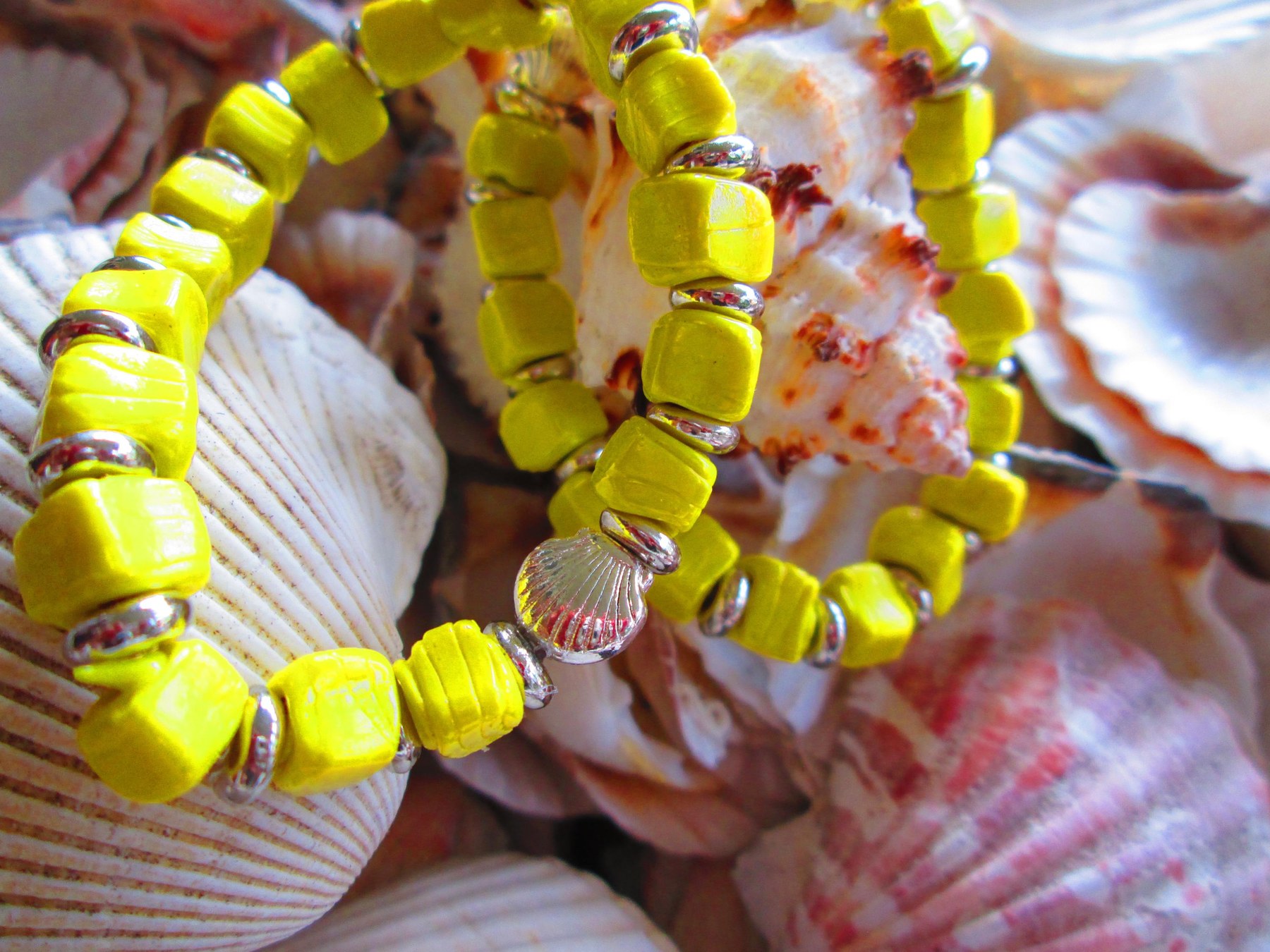 Turkish Artisan Cube Glass Bracelet, Handmade Beaded Stretch Bracelet, Buy One Get One Free, Boho Gift for Her, detail 2
