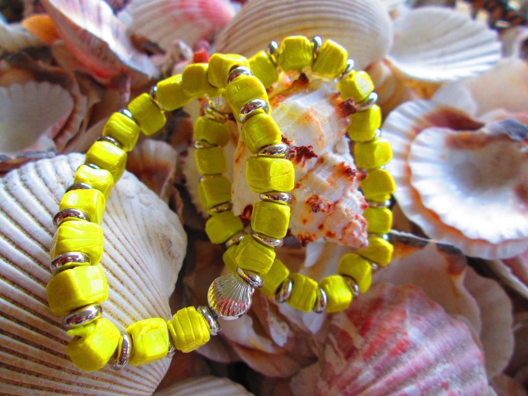 Turkish Artisan Cube Glass Bracelet, Handmade Beaded Stretch Bracelet, Buy One Get One Free, Boho Gift for Her, detail 3