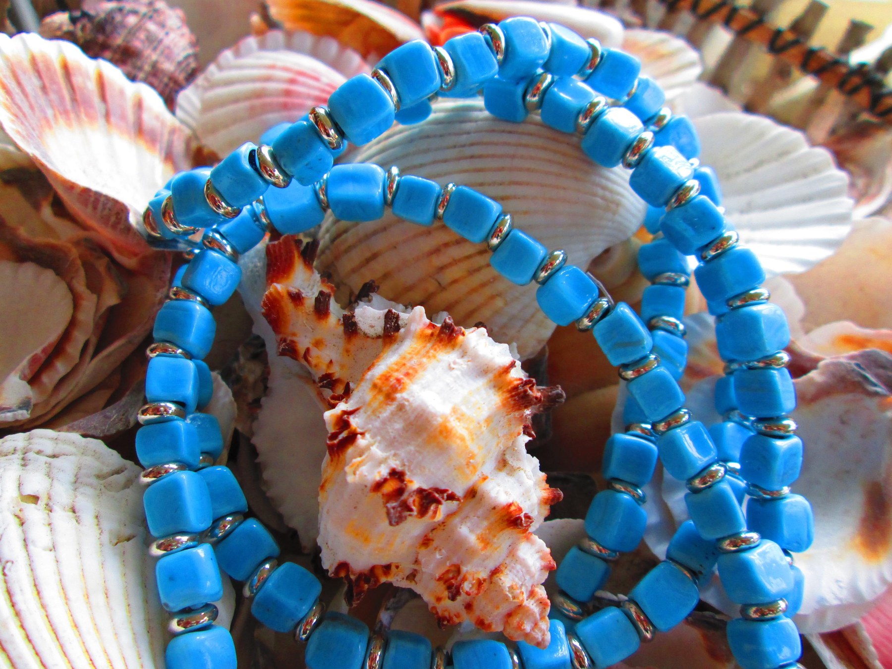 Turkish Artisan Handmade Cube Glass Beaded Lanyard, Badge Holder Necklace, ID Holder, Eyeglass Chain, Teacher Nurse Gift, detail 3