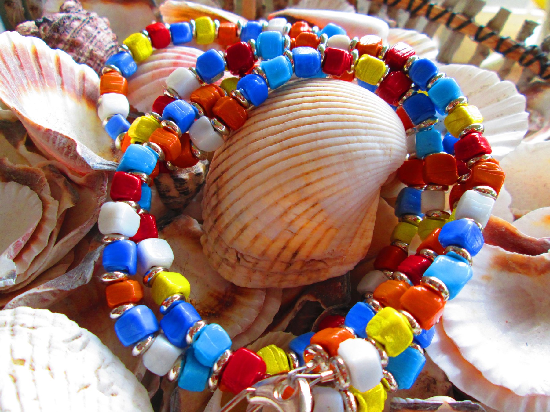 Turkish Artisan Handmade Cube Glass Beaded Lanyard, Badge Holder Necklace, ID Holder, Eyeglass Chain, Teacher Nurse Gift, detail 5