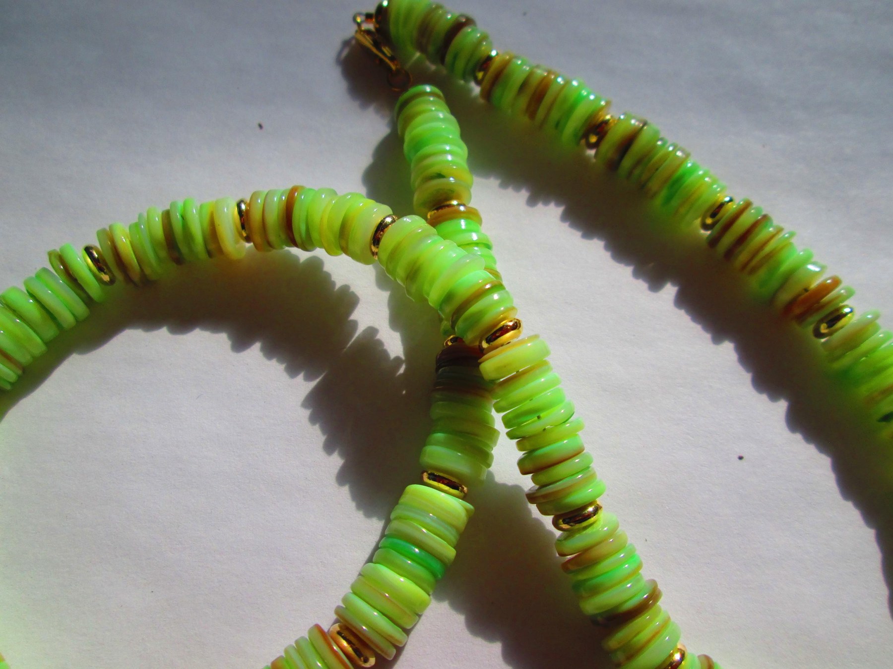 Natural Green Heishi 8mm Shell Handmade Necklace,1303, detail 3