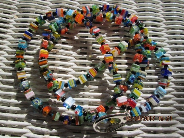 Lanyard, Millefiori Handmade Beaded Lanyard, 887, detail 4