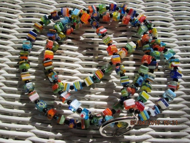 Lanyard, Millefiori Handmade Beaded Lanyard, 887, detail 5