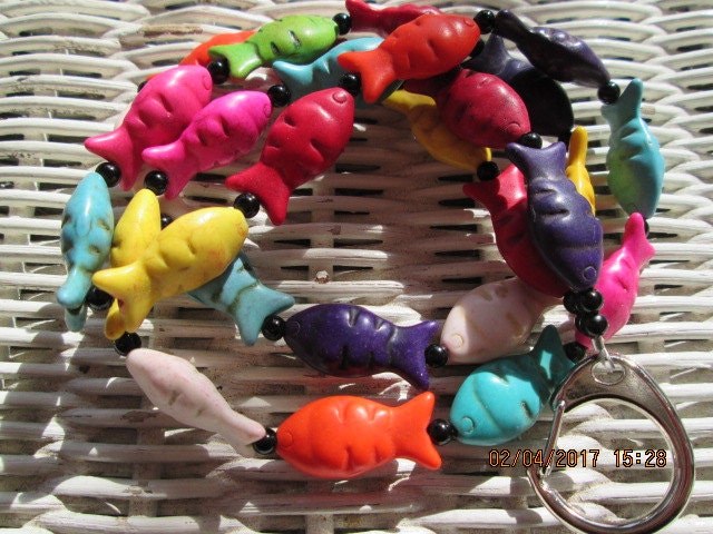 Lanyard, Fish Handmade beaded lanyard, 893, detail 4