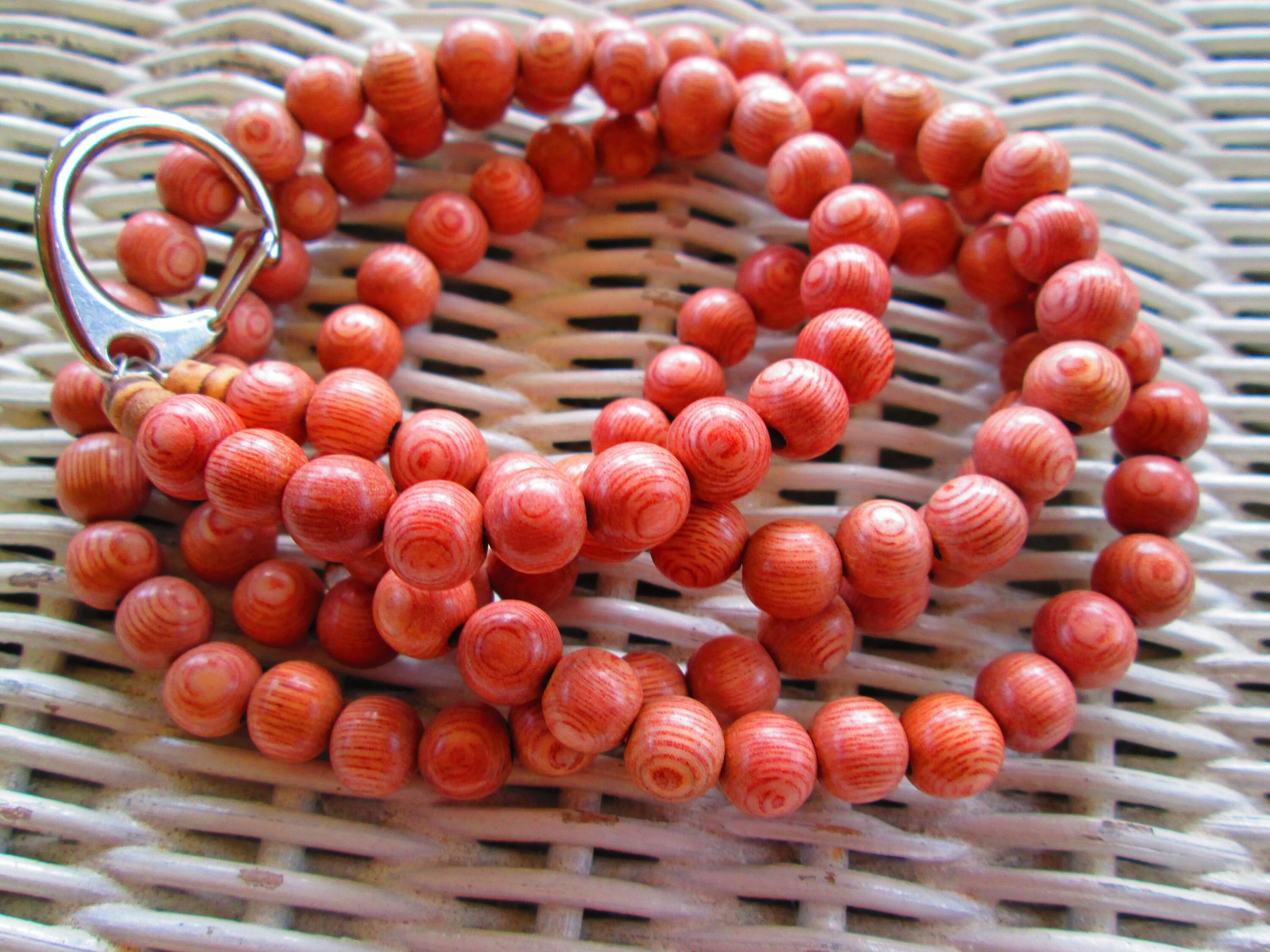 Lanyard, Rosewood 8mm Beaded Handmade Lanyard, 949, detail 2