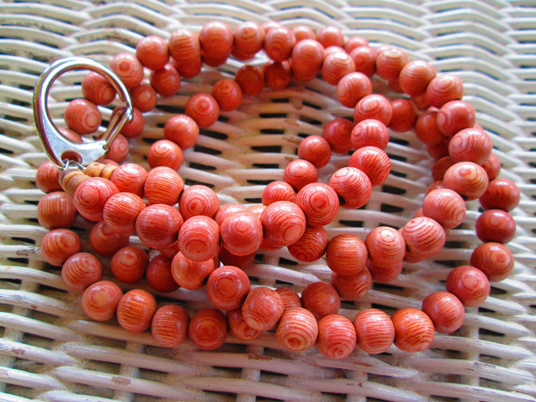 Lanyard, Rosewood 8mm Beaded Handmade Lanyard, 949, detail 3