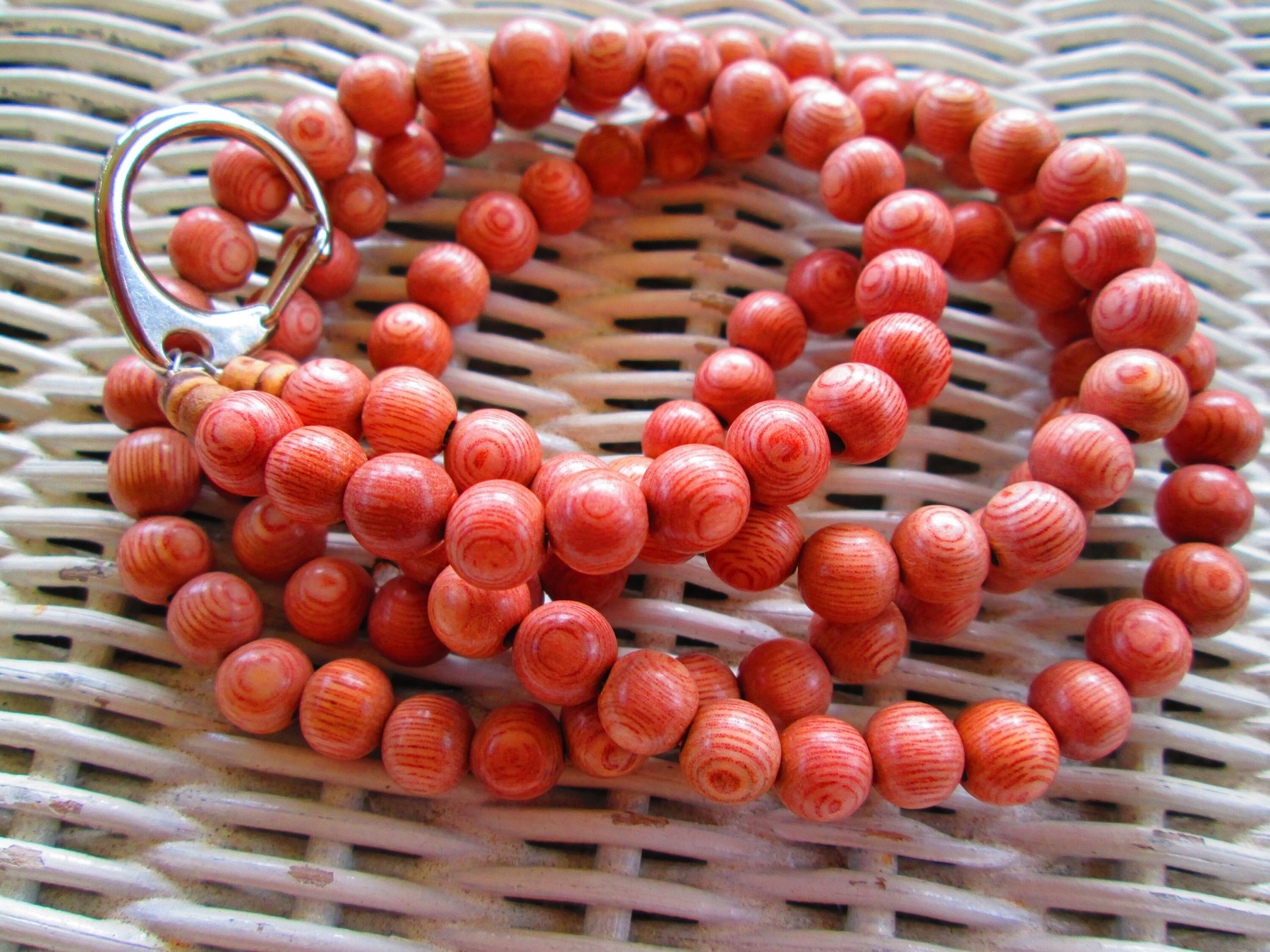 Lanyard, Rosewood 8mm Beaded Handmade Lanyard, 949, detail 4
