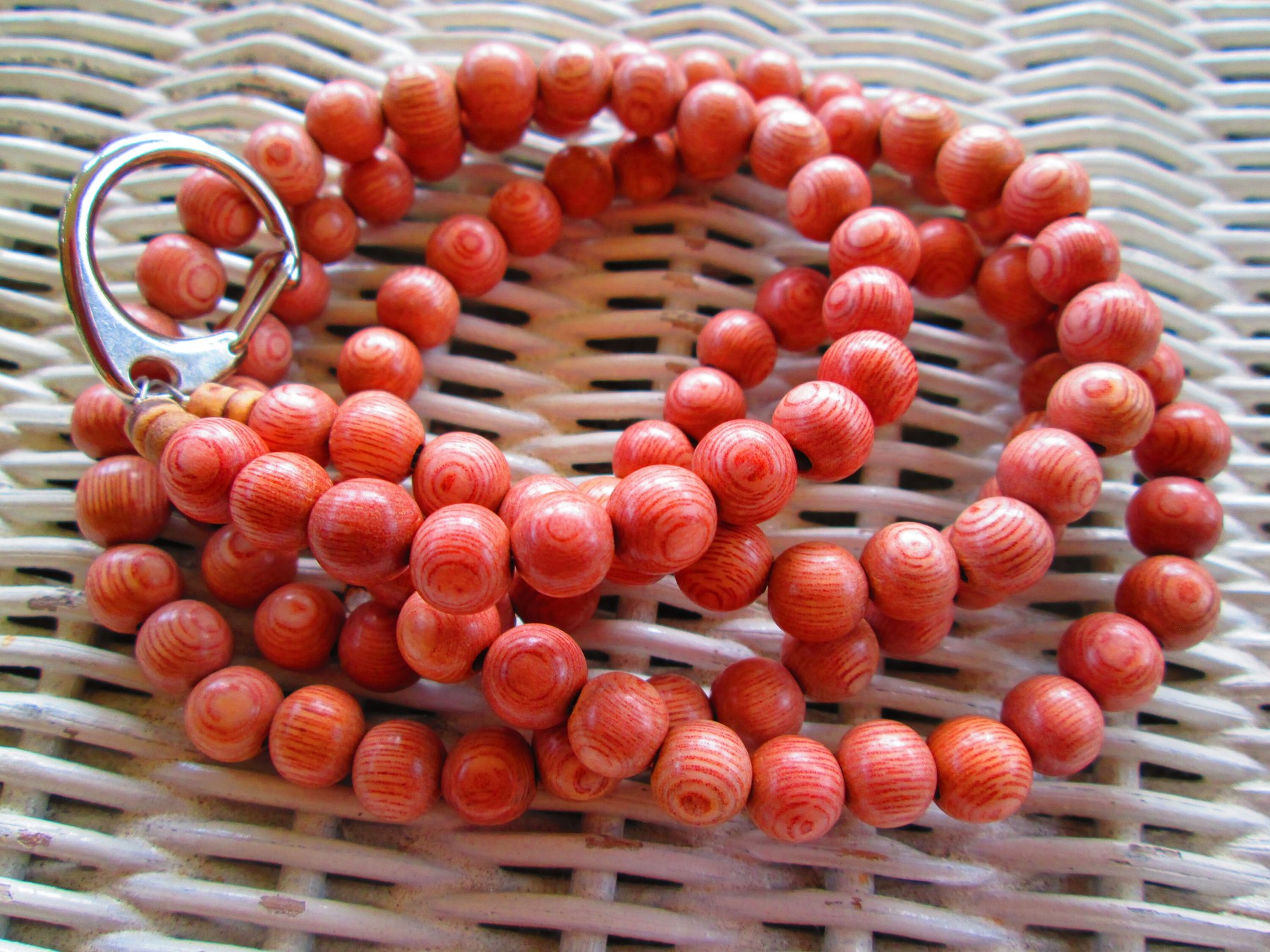 Lanyard, Rosewood 8mm Beaded Handmade Lanyard, 949, detail 5