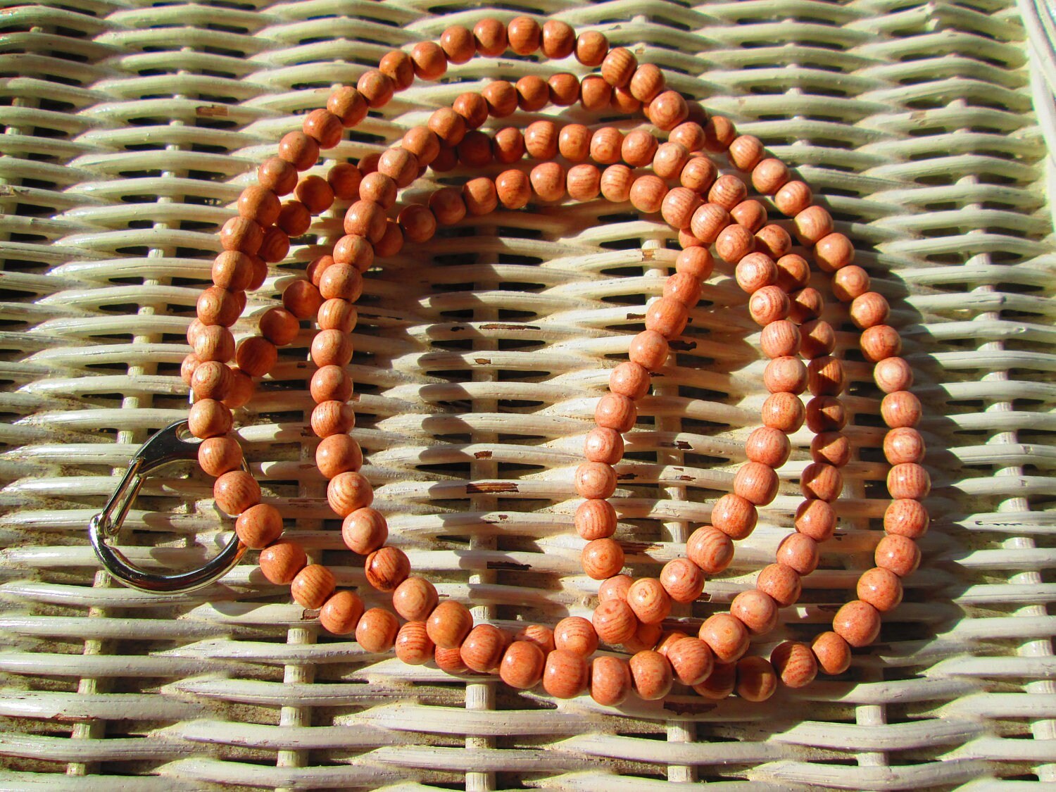 Lanyard, Rosewood 6mm beaded handmade lanyard/id badge, 903