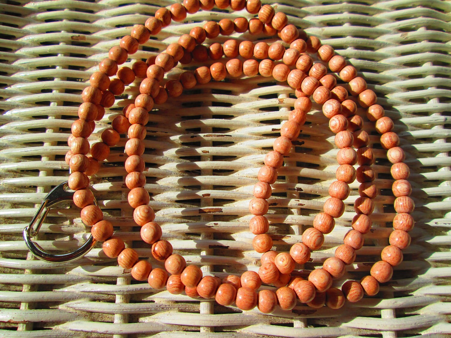 Lanyard, Rosewood 6mm beaded handmade lanyard/id badge, 903, detail 3