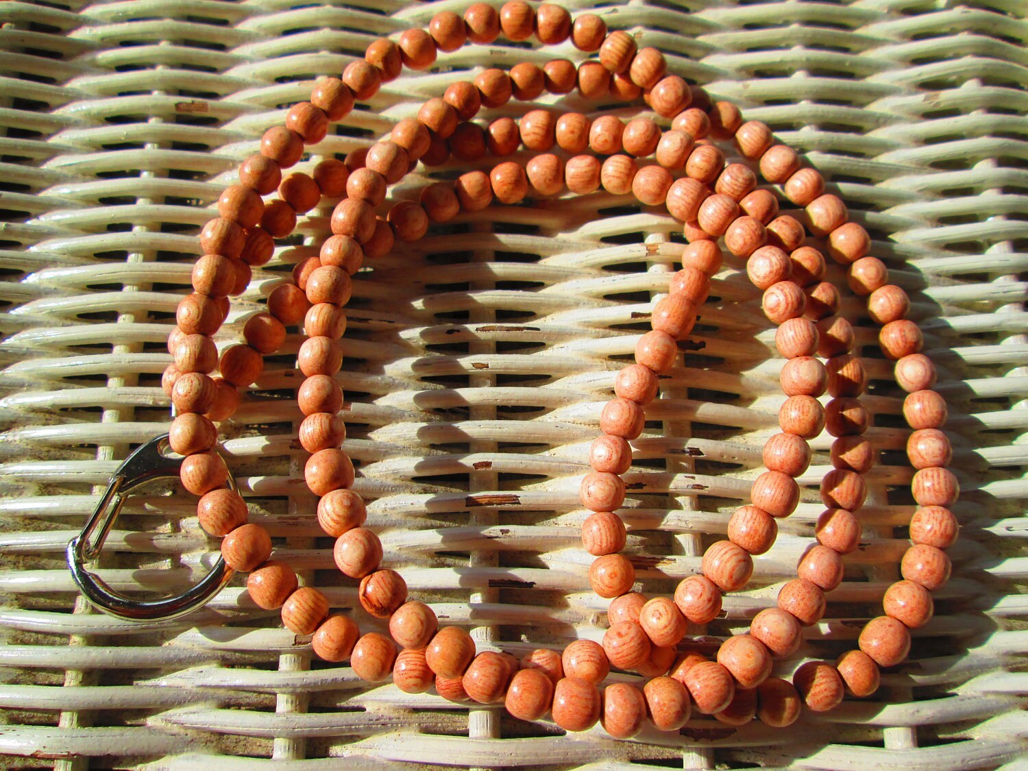 Lanyard, Rosewood 6mm beaded handmade lanyard/id badge, 903, detail 5