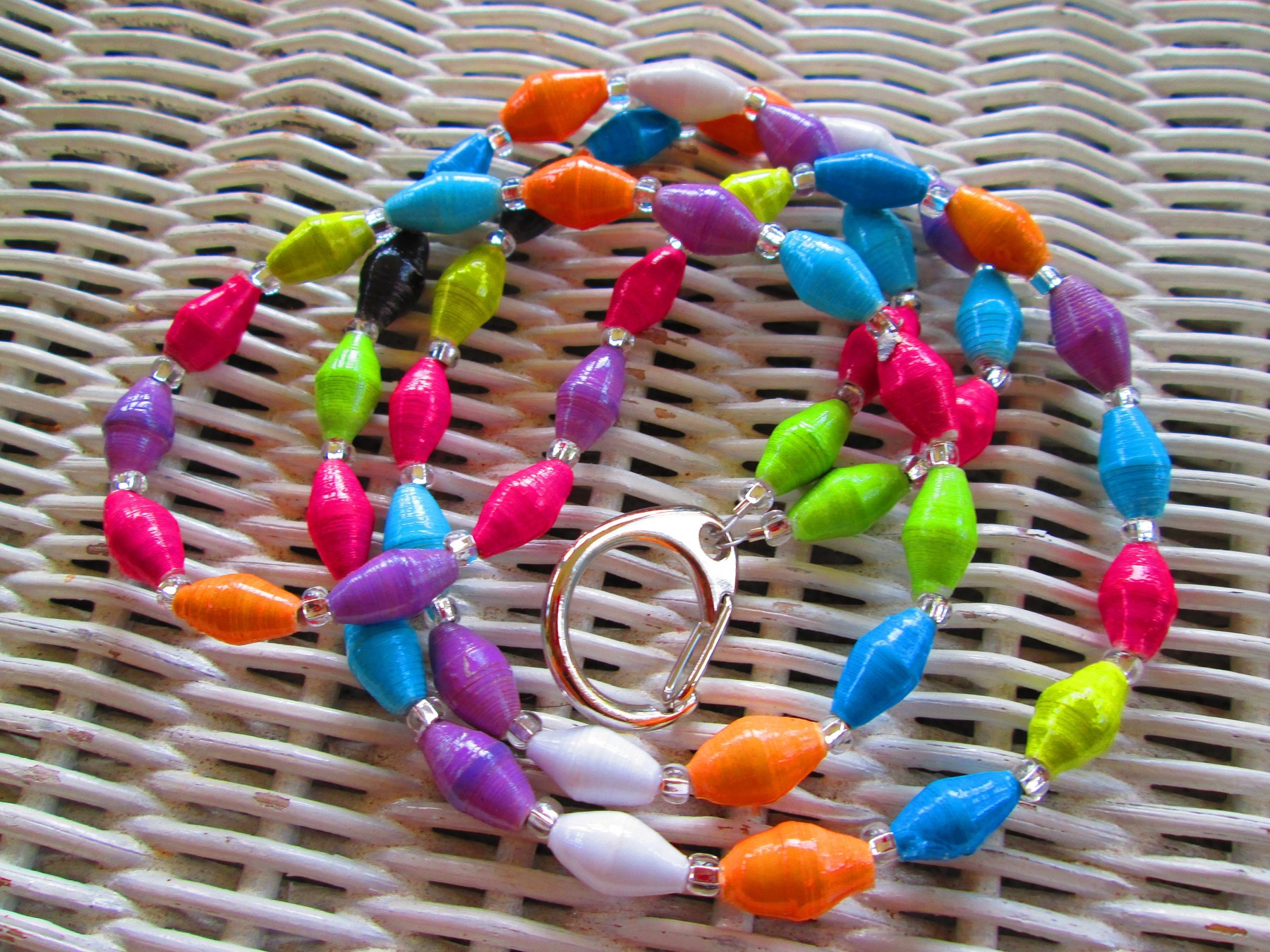 Lanyard, Outreach Uganda Birds of Paradise Paper Bead ID Badge, 926, detail 2