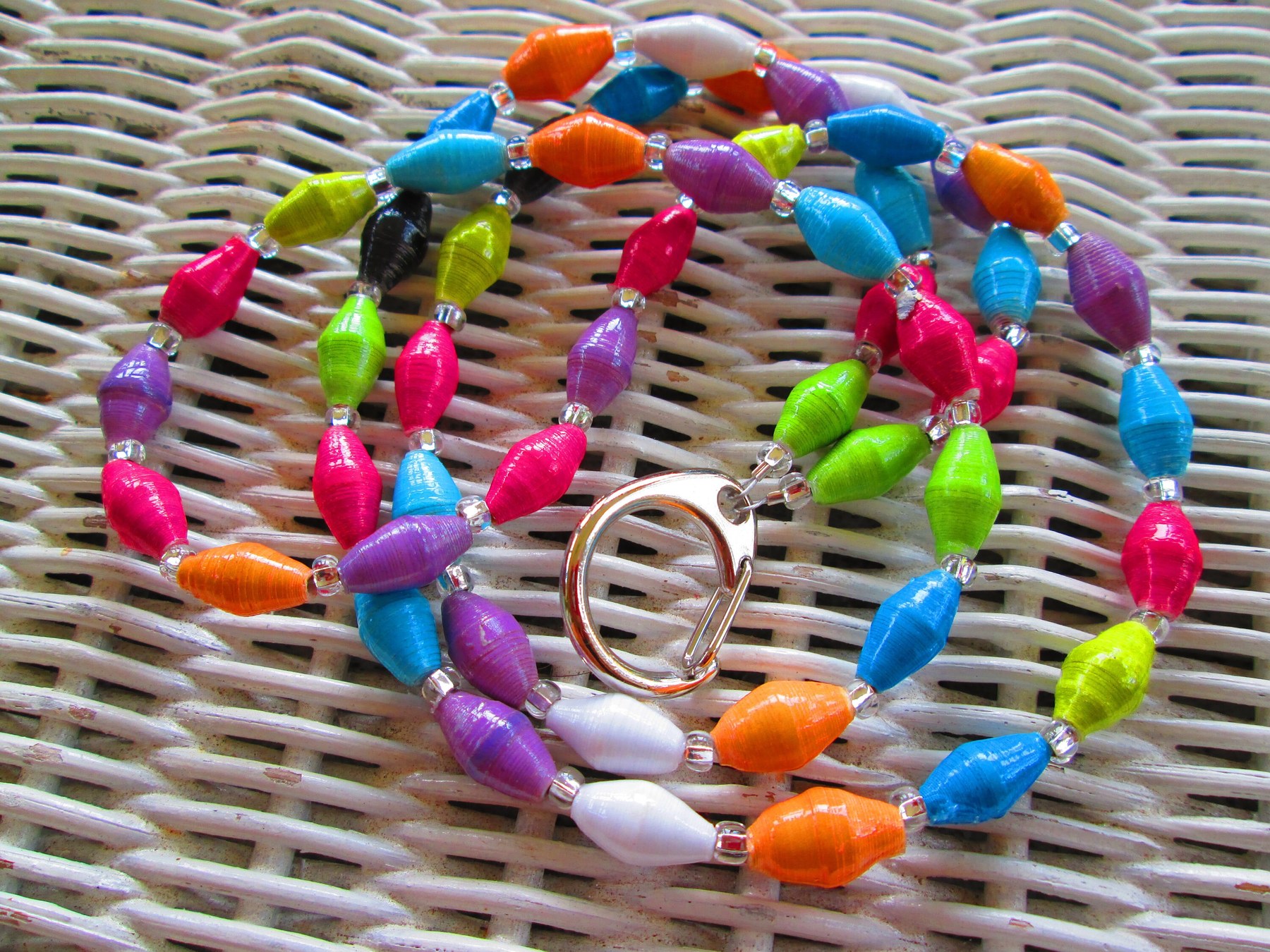 Lanyard, Outreach Uganda Birds of Paradise Paper Bead ID Badge, 926, detail 4