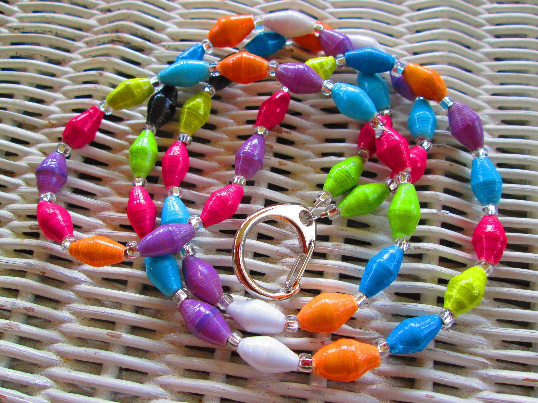 Lanyard, Outreach Uganda Birds of Paradise Paper Bead ID Badge, 926, detail 5