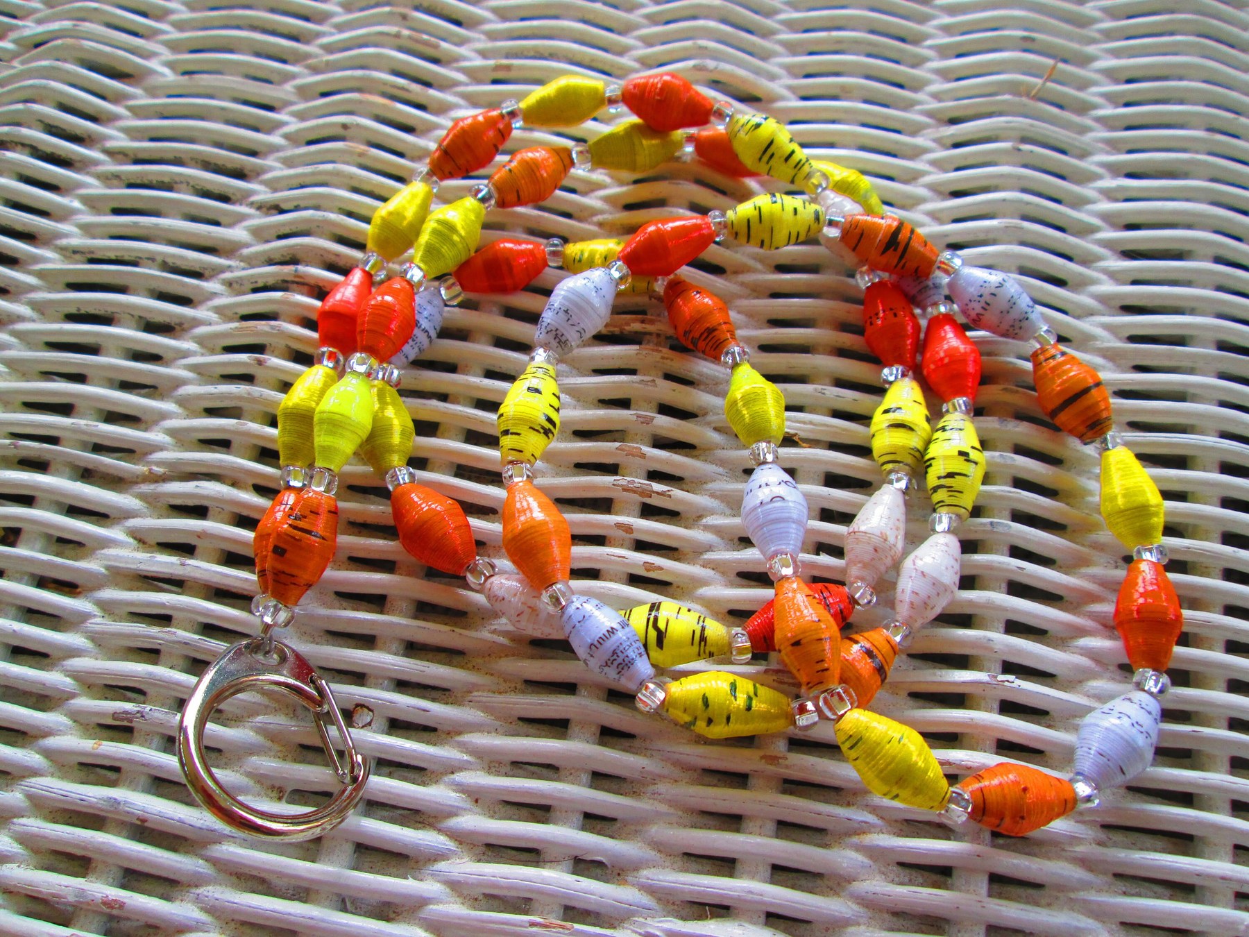 Lanyard, Outreach Uganda Daffodil Paper Beaded Handmade Lanyard, 927