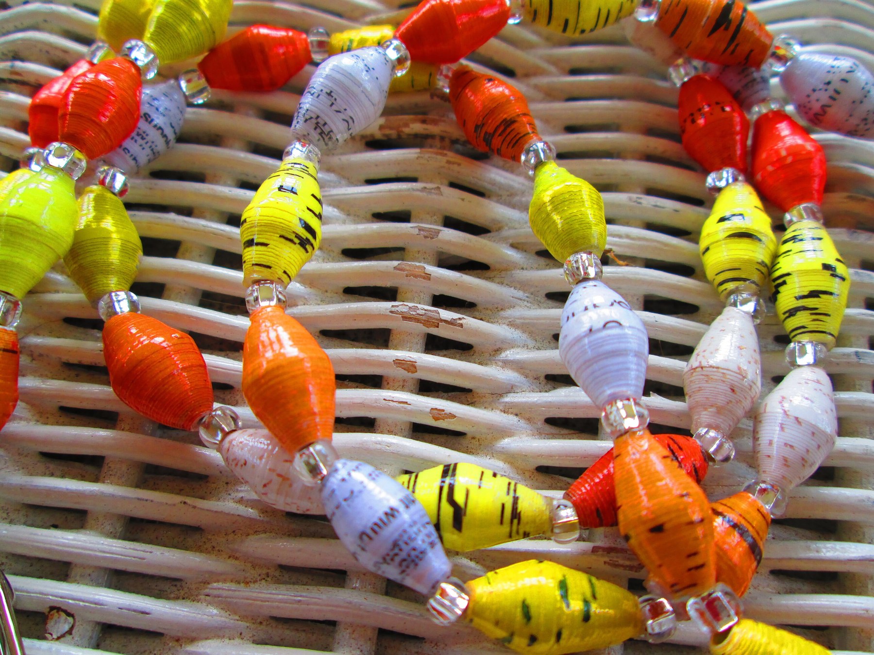 Lanyard, Outreach Uganda Daffodil Paper Beaded Handmade Lanyard, 927, detail 3