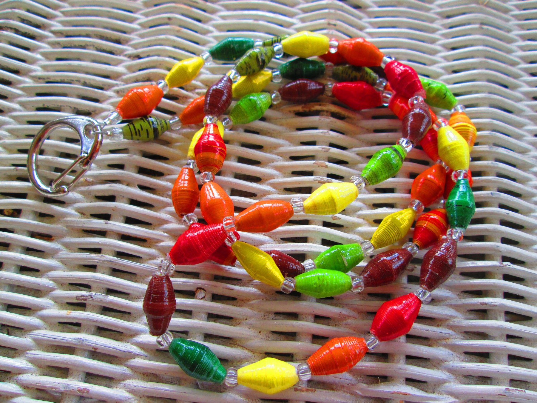 Lanyard, Outreach Uganda Falling Leaves Paper bead Lanyard, 929, detail 2