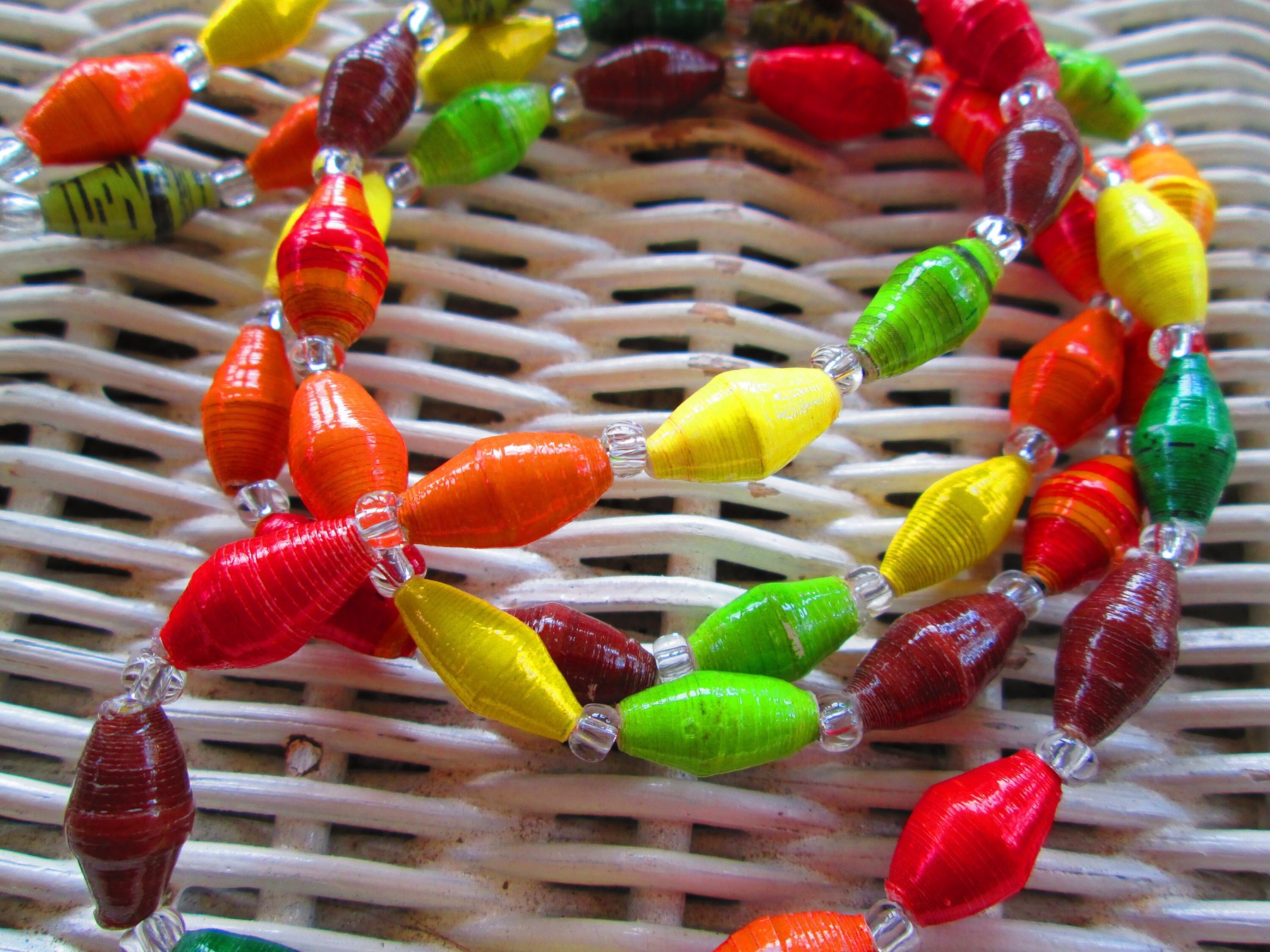 Lanyard, Outreach Uganda Falling Leaves Paper bead Lanyard, 929, detail 3
