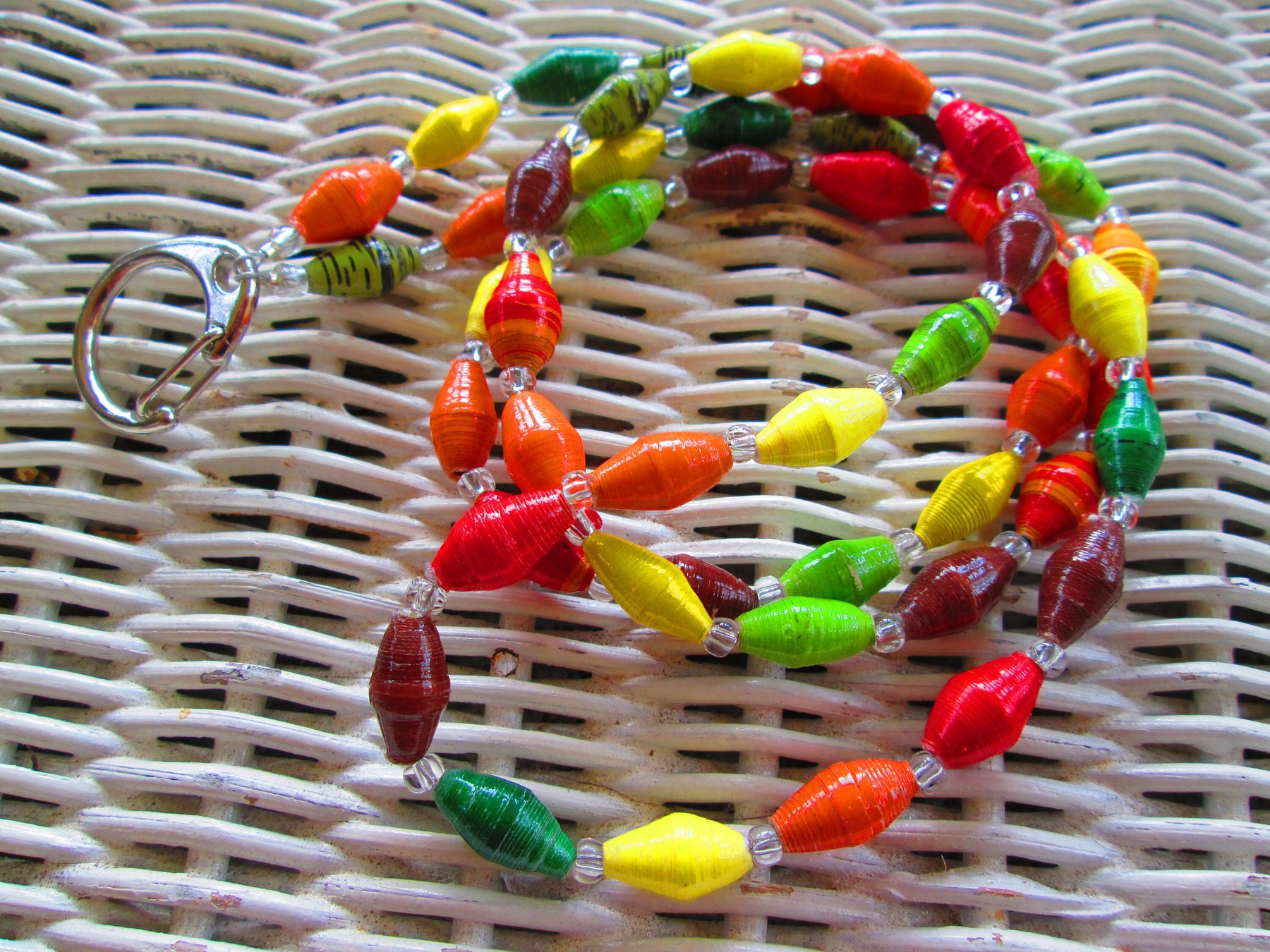 Lanyard, Outreach Uganda Falling Leaves Paper bead Lanyard, 929, detail 4