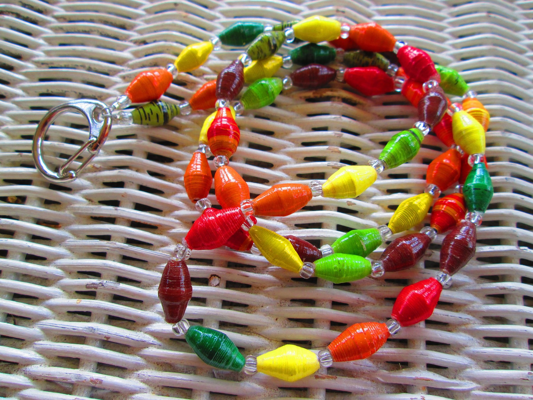 Lanyard, Outreach Uganda Falling Leaves Paper bead Lanyard, 929, detail 5