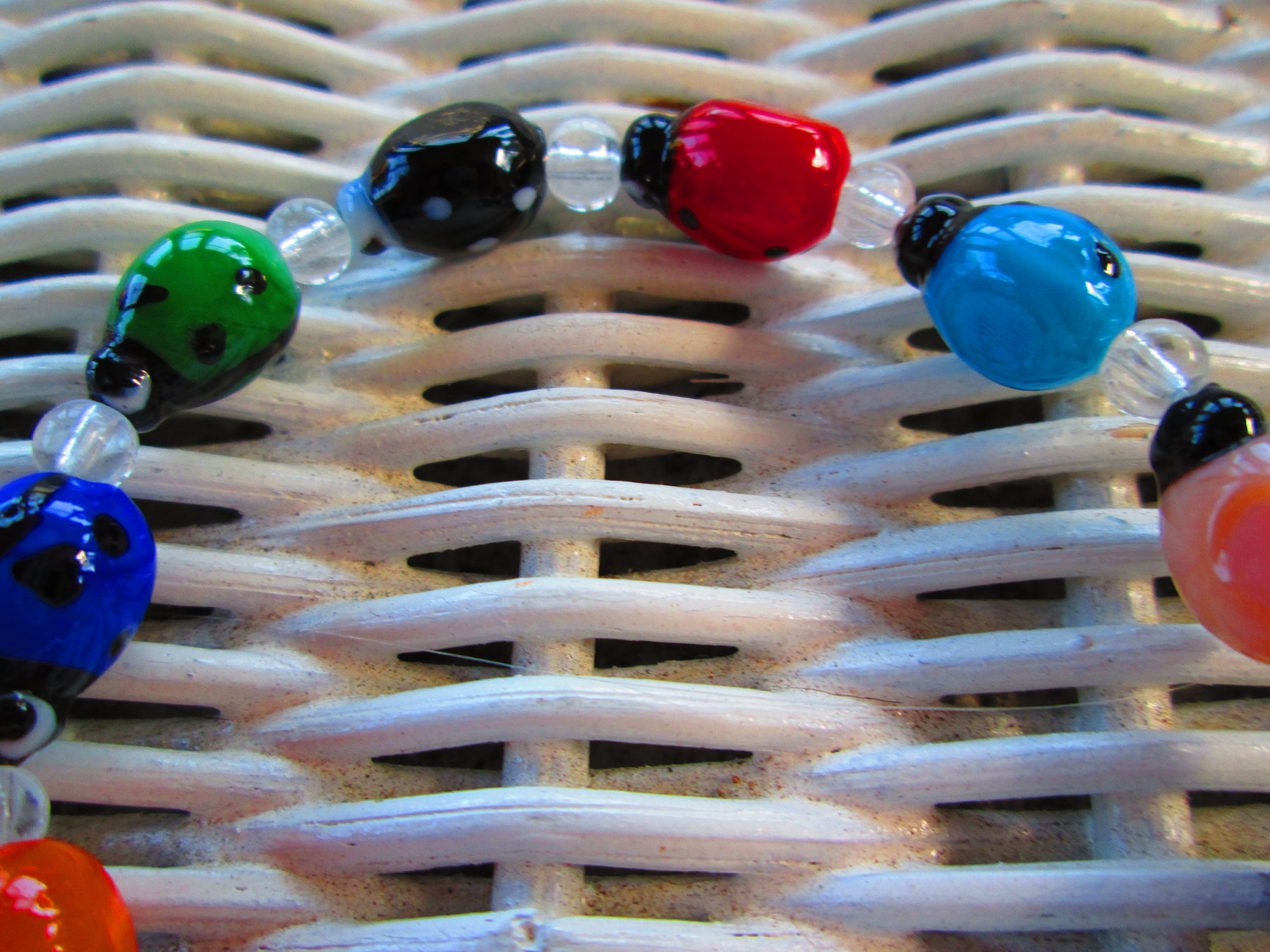 Handmade Ladybug Bead Bracelet: Multi-Color Glass Teen Jewelry, BUY one GET one FREE 321, detail 2