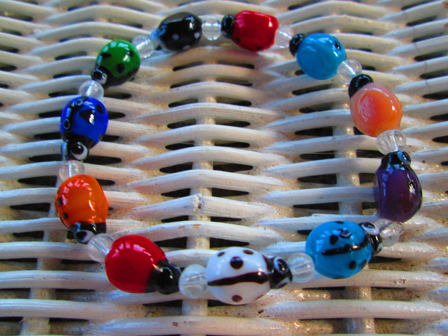 Handmade Ladybug Bead Bracelet: Multi-Color Glass Teen Jewelry, BUY one GET one FREE 321, detail 3