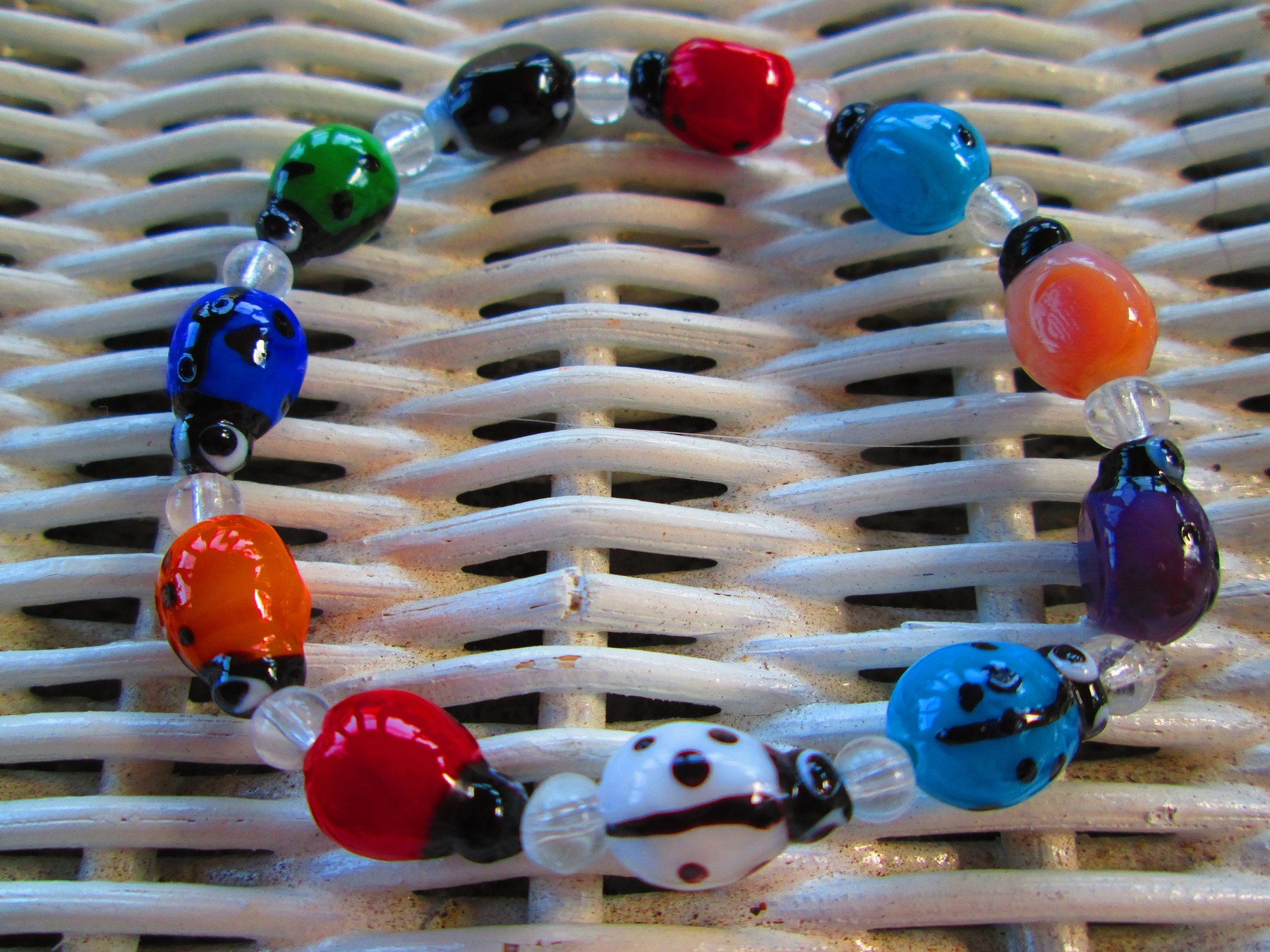 Handmade Ladybug Bead Bracelet: Multi-Color Glass Teen Jewelry, BUY one GET one FREE 321, detail 5