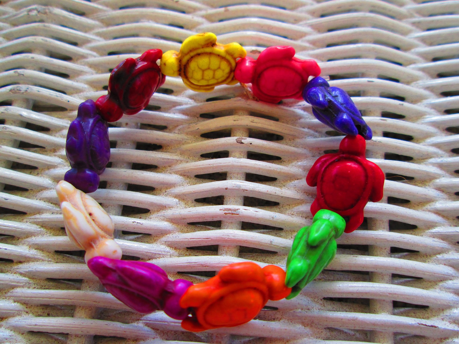 Sea Turtle Bracelet: Multi Color Reconstituted Stone Beads, BUY one GET one FREE, 371?