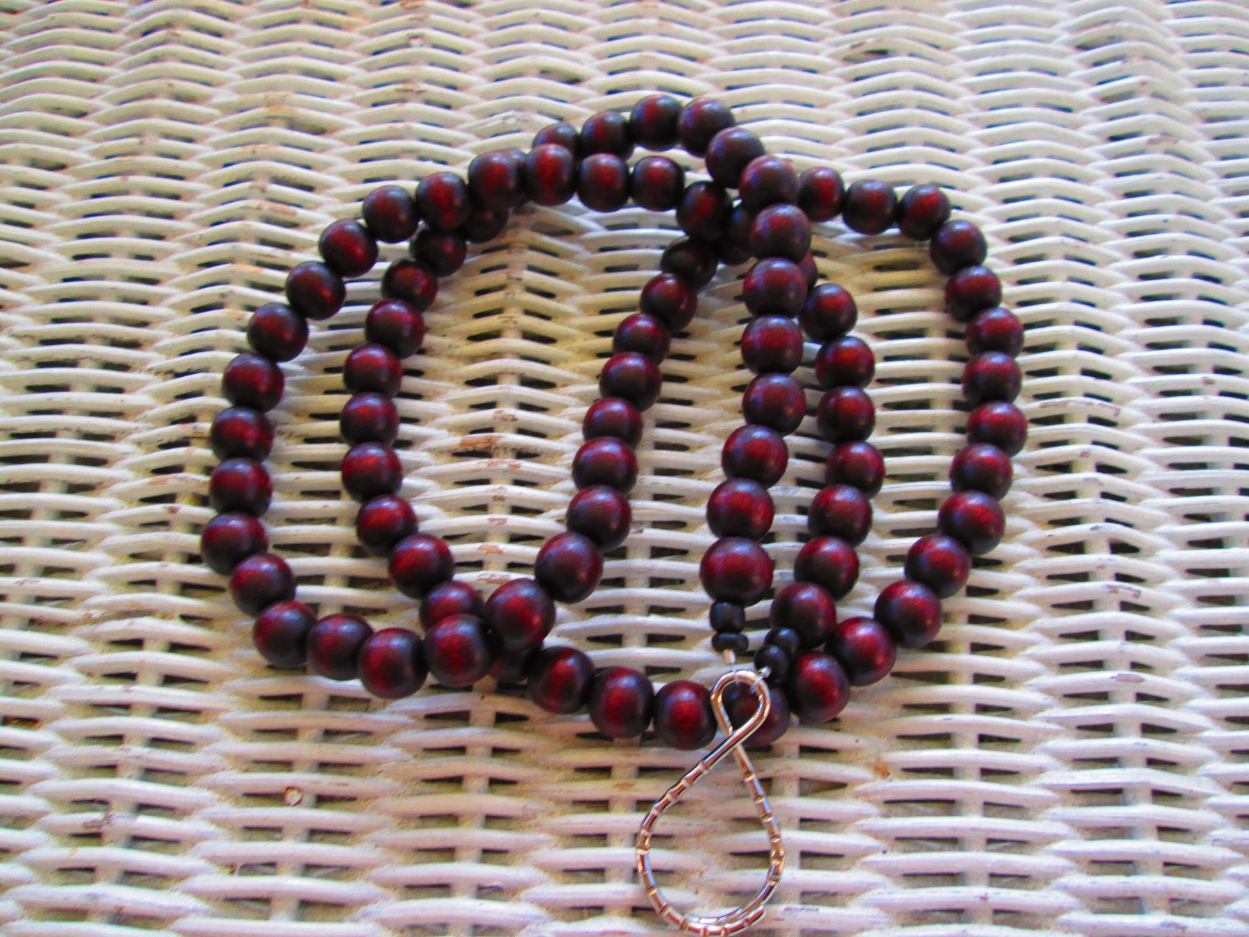 Lanyard, Chocolate 10mm Wood Beaded Handmade Lanyard, 982
