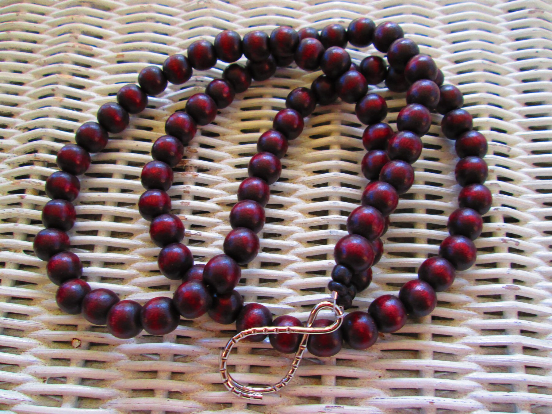 Lanyard, Chocolate 10mm Wood Beaded Handmade Lanyard, 982, detail 2
