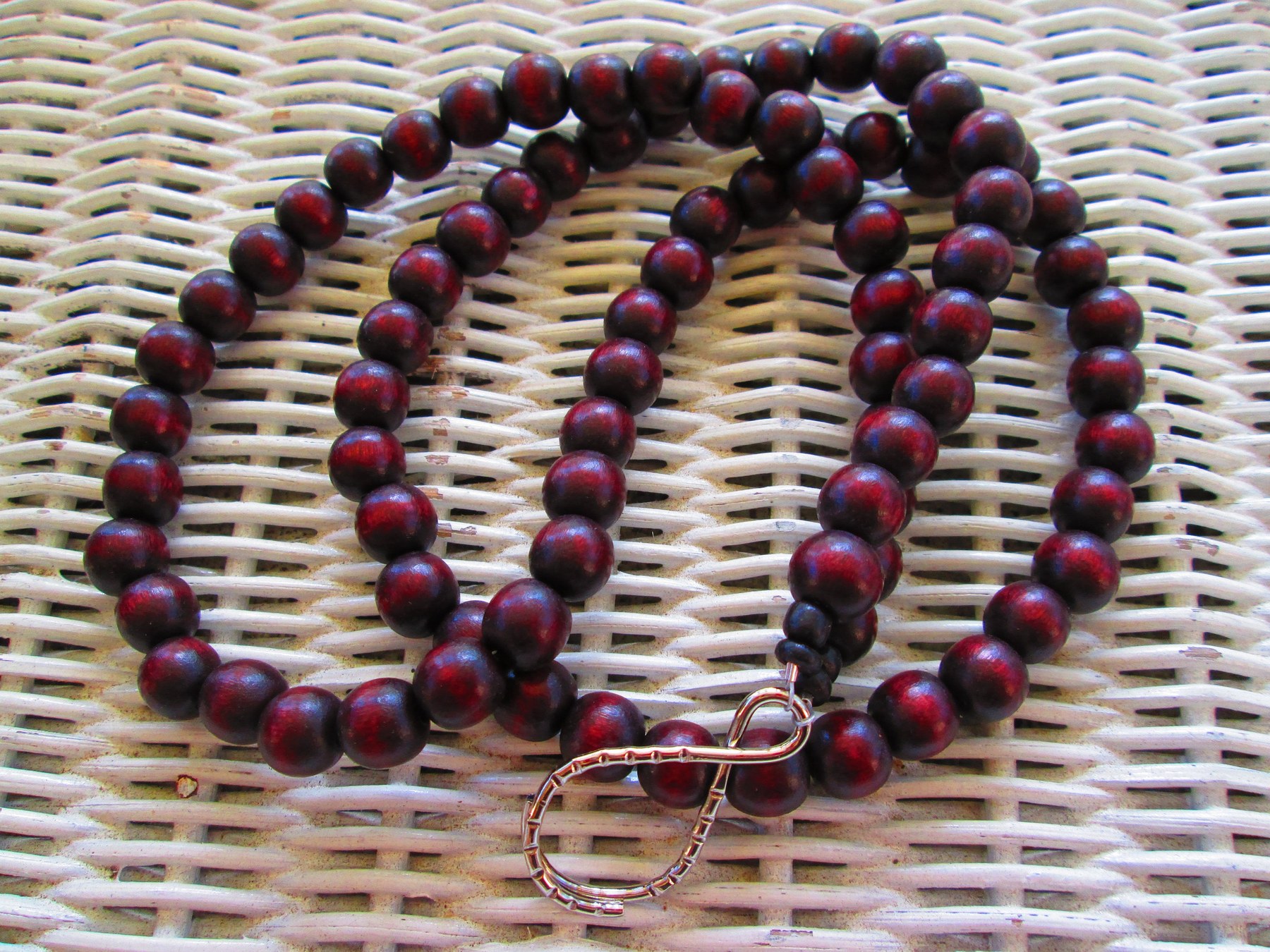 Lanyard, Chocolate 10mm Wood Beaded Handmade Lanyard, 982, detail 3