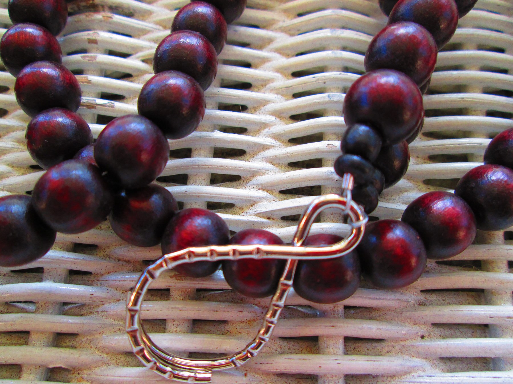 Lanyard, Chocolate 10mm Wood Beaded Handmade Lanyard, 982, detail 4