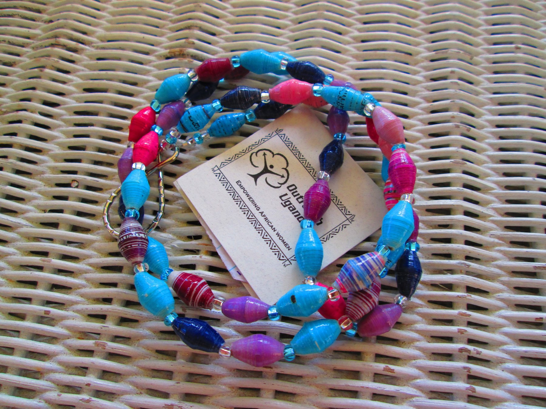 Evening Sky Paper Bead Lanyard: Uganda Outreach ID Badge