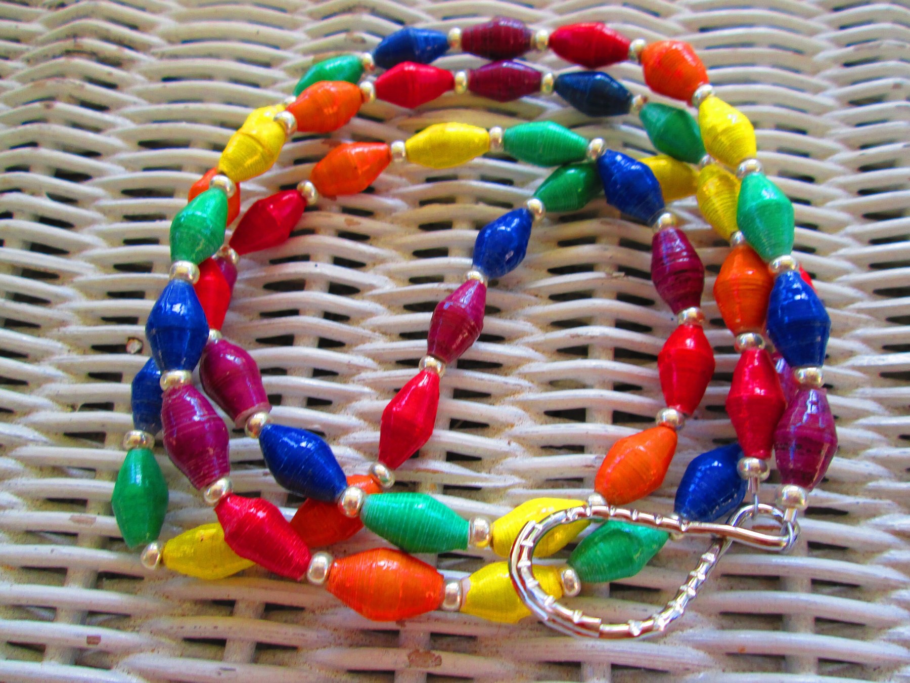 Lanyard, Outreach Uganda Crayon Box paper beaded lanyard, 973, detail 2