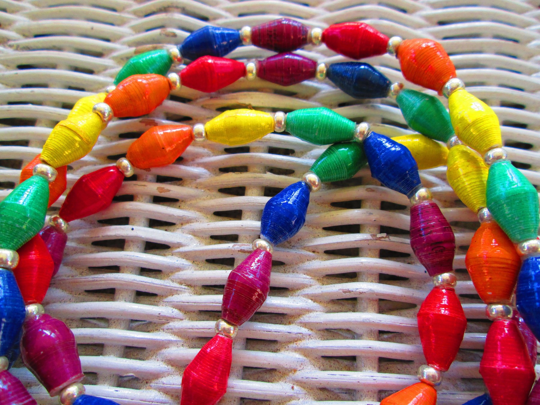Lanyard, Outreach Uganda Crayon Box paper beaded lanyard, 973, detail 3