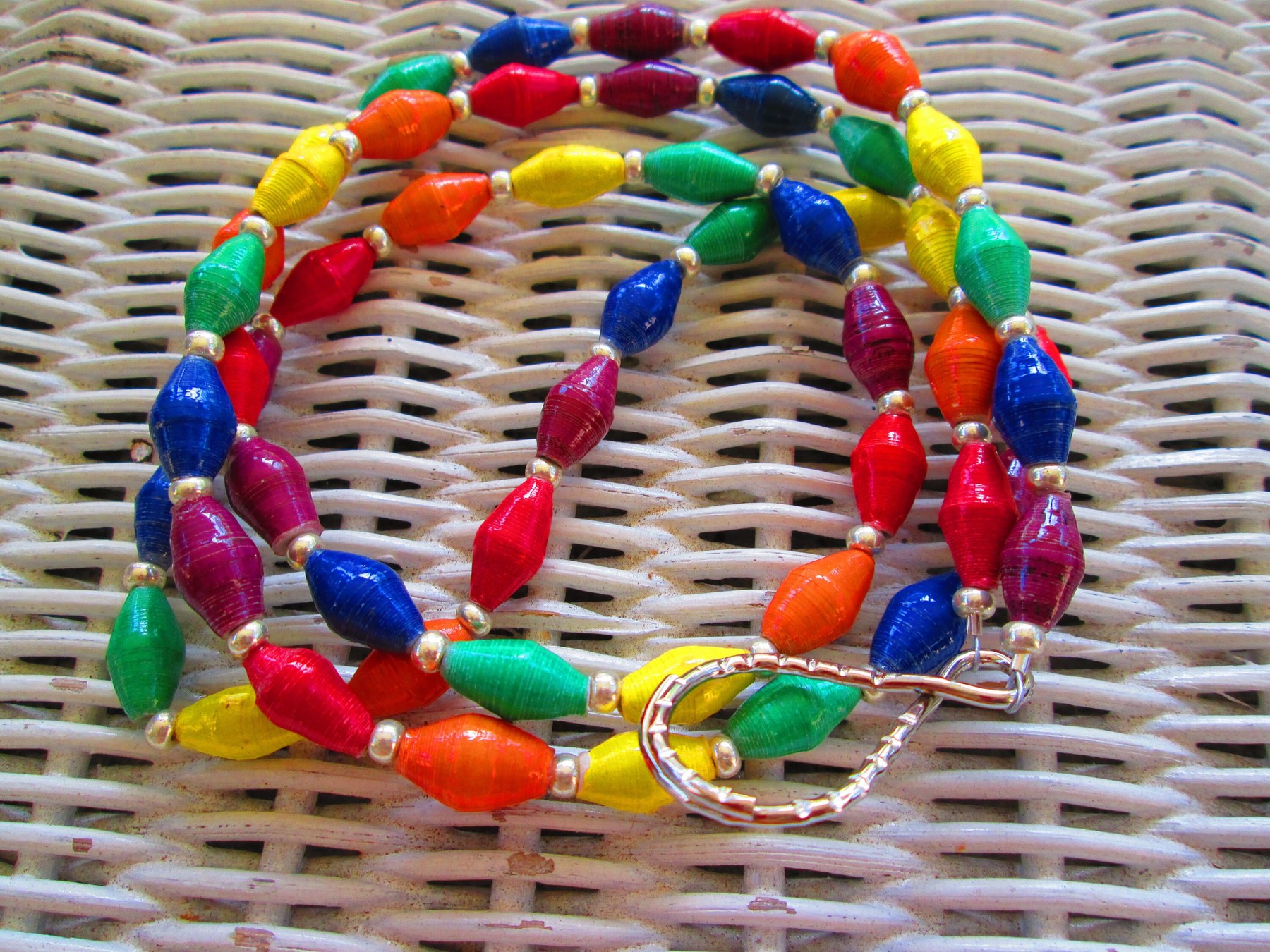 Lanyard, Outreach Uganda Crayon Box paper beaded lanyard, 973, detail 4