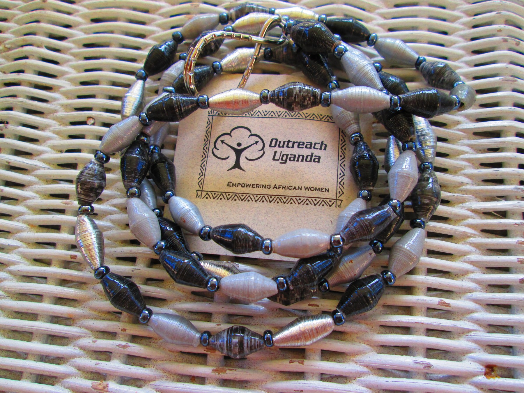 Lanyard, Outreach Uganda Elephant paperbead lanyard, 963, detail 2
