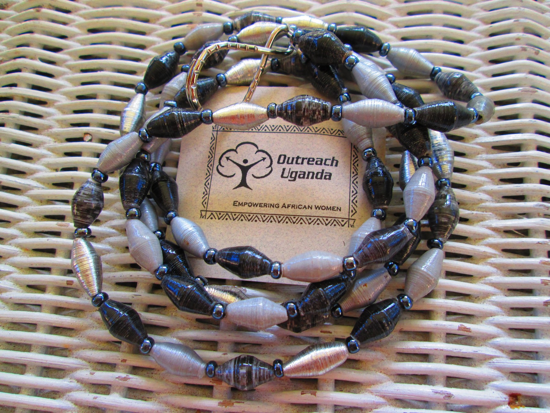 Lanyard, Outreach Uganda Elephant paperbead lanyard, 963, detail 3