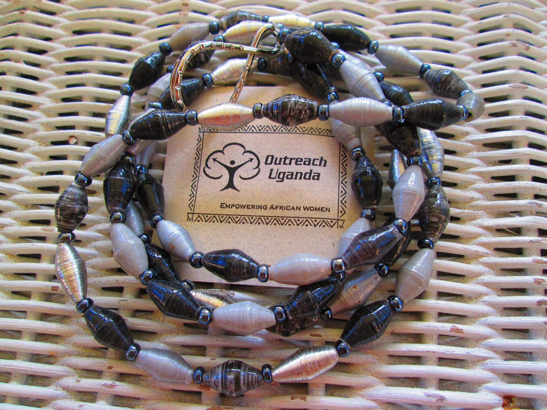 Lanyard, Outreach Uganda Elephant paperbead lanyard, 963, detail 4