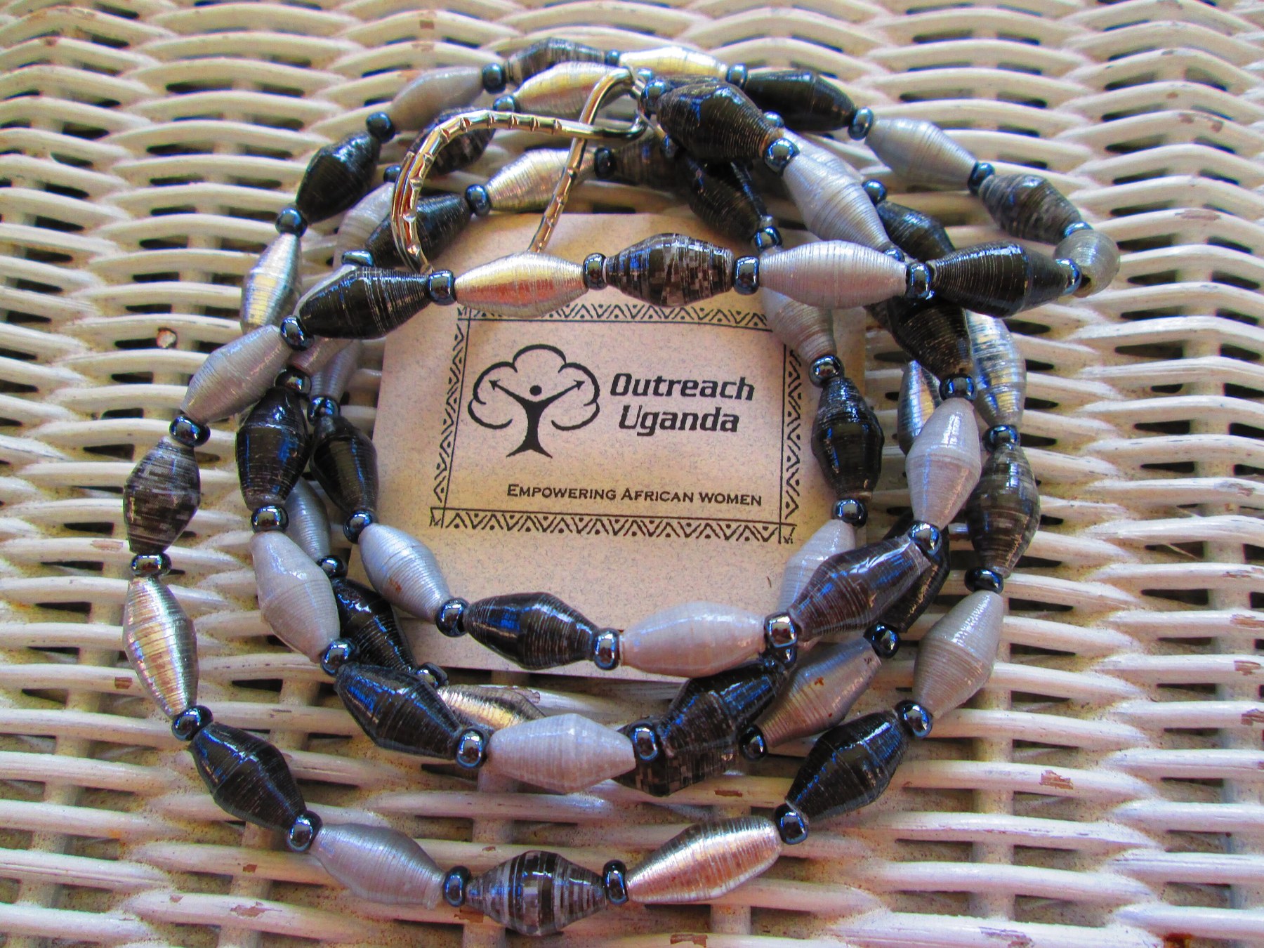 Lanyard, Outreach Uganda Elephant paperbead lanyard, 963, detail 5