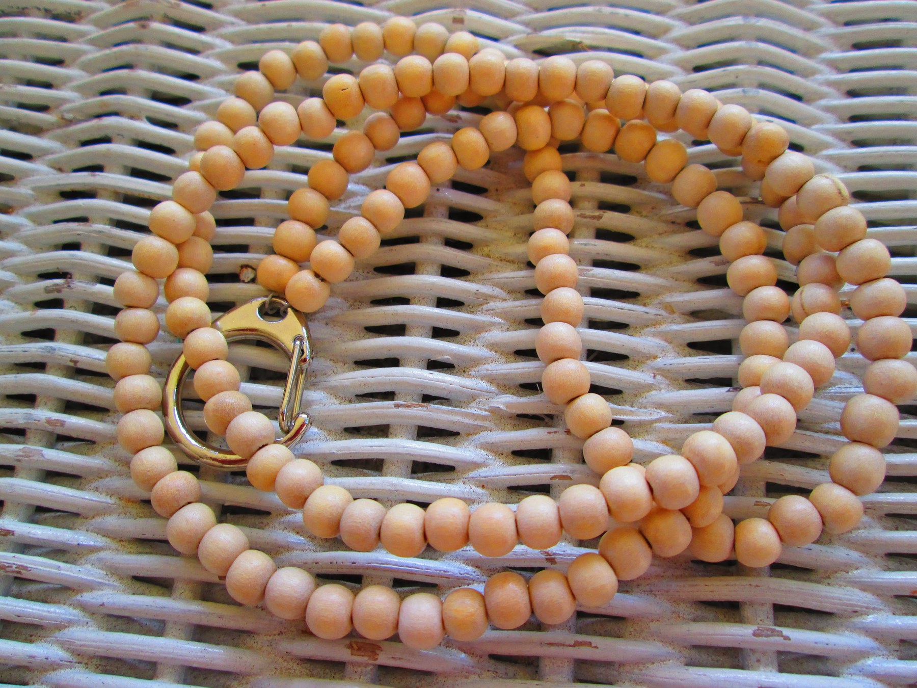 Lanyard, Whitewood 6mm handmade beaded lanyard id badge, 957, detail 2