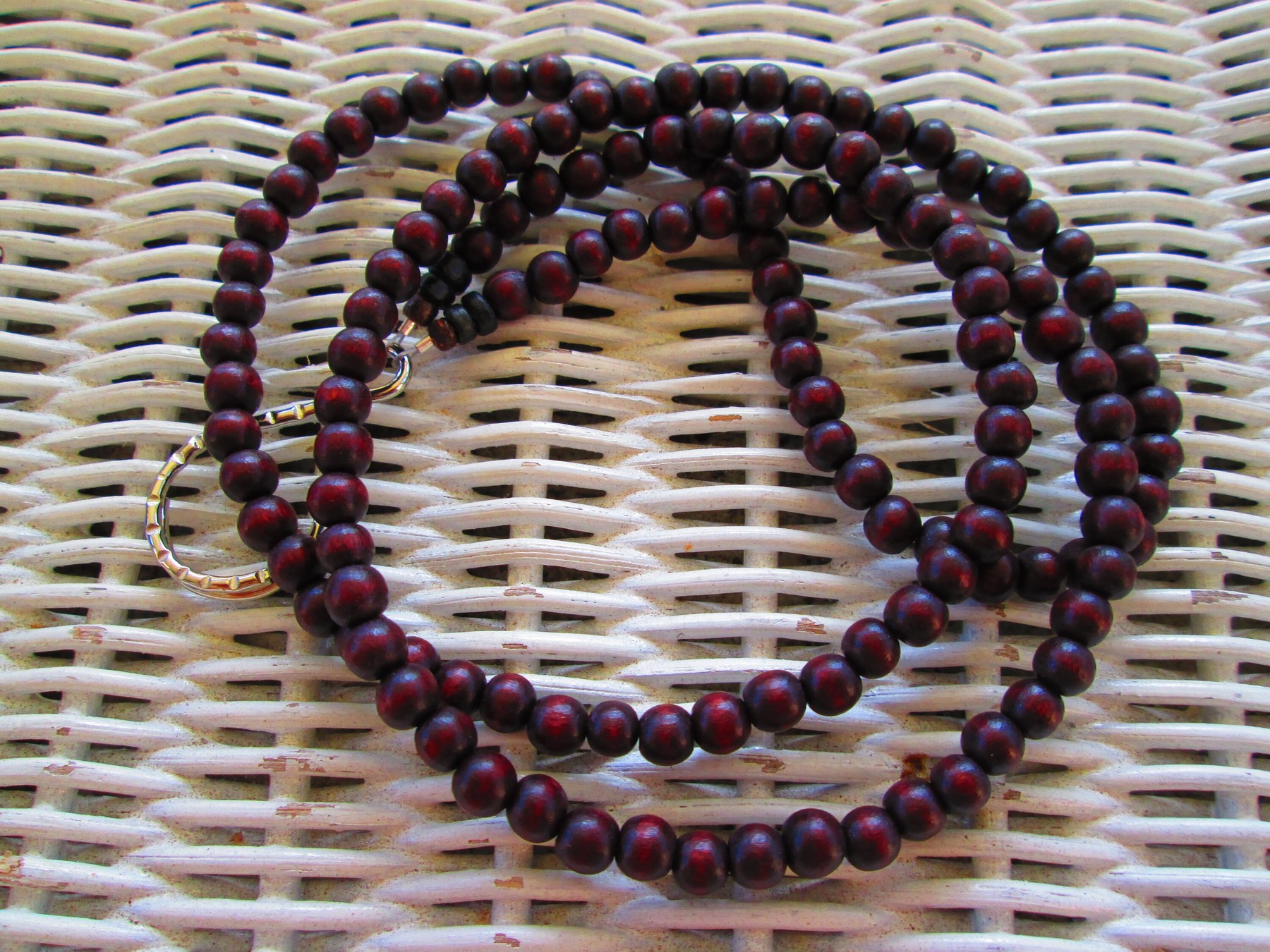 Lanyard, Chocolate 6mm Wood Bead Lanyard, 975, detail 2
