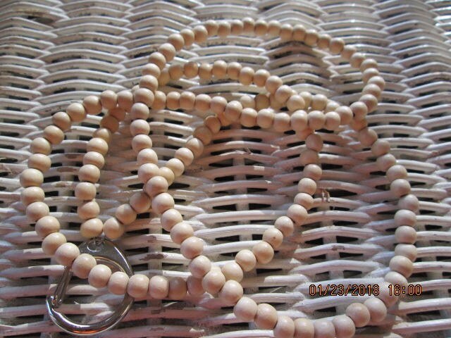 Lanyard, Whitewood 6mm handmade beaded lanyard, 785, detail 2